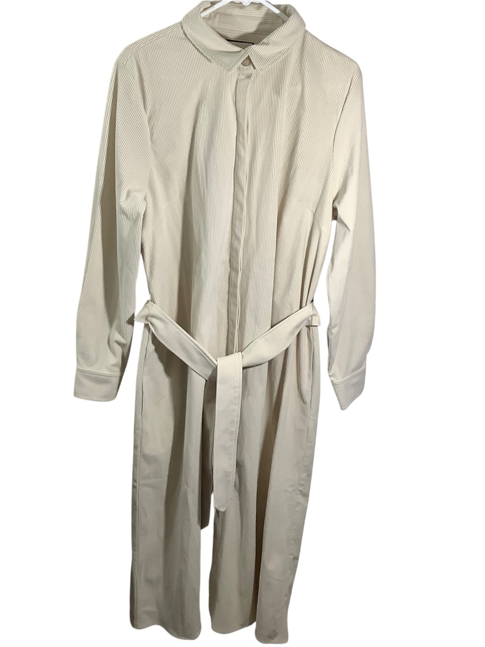 Tuckernuck Cream Corduroy Long Sleeve Dress